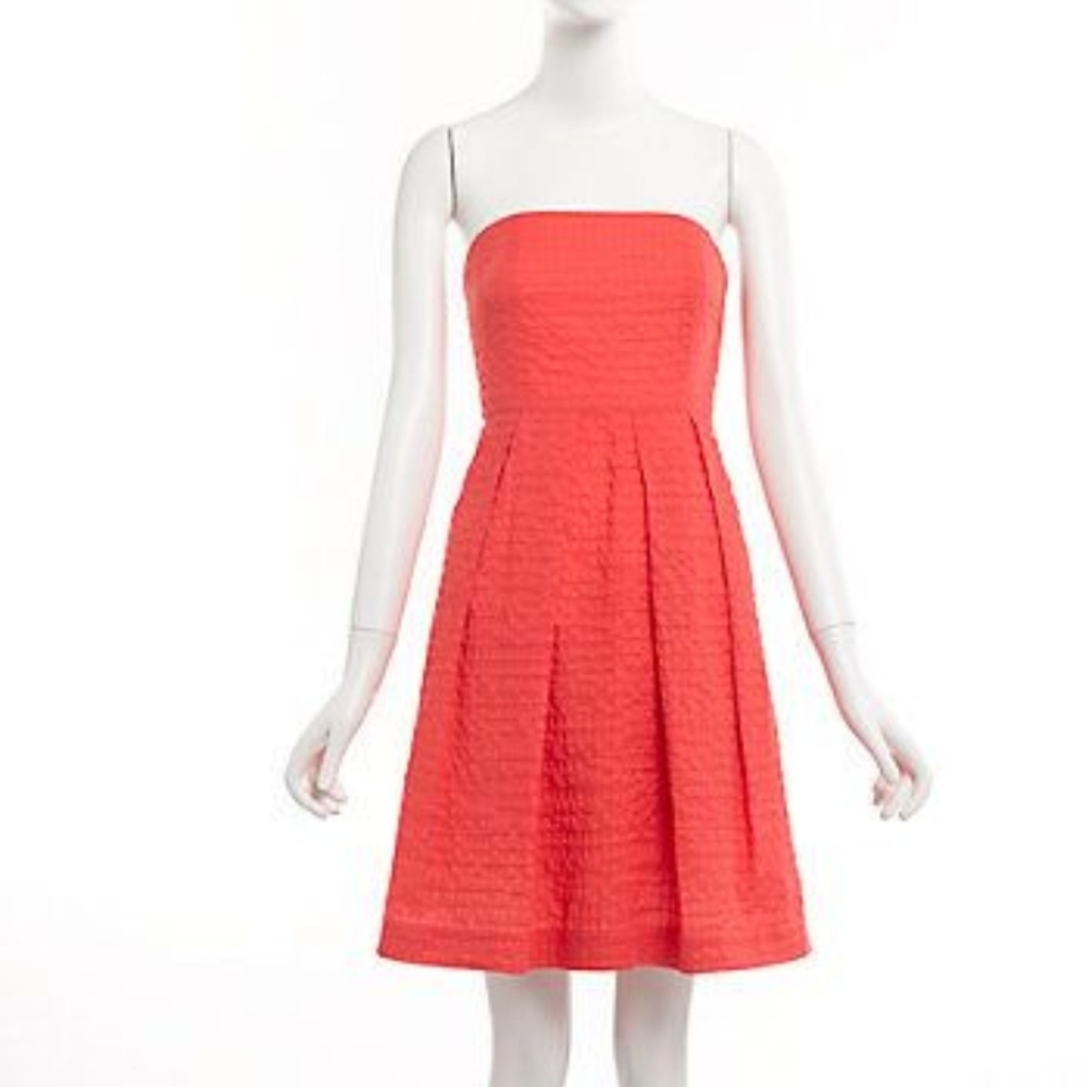 J. Crew Factory Strapless Coral A-line Dress